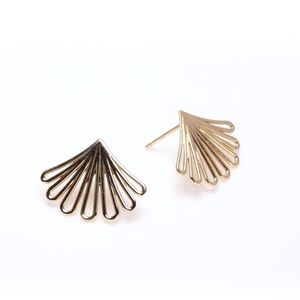 Aurate Deco Fan Rose Gold Earrings